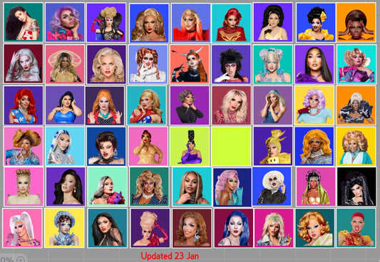 Drag queen portrait ceramic coaster — Drag Race fan art handmade in Washington DC by Wicked Wicks and More