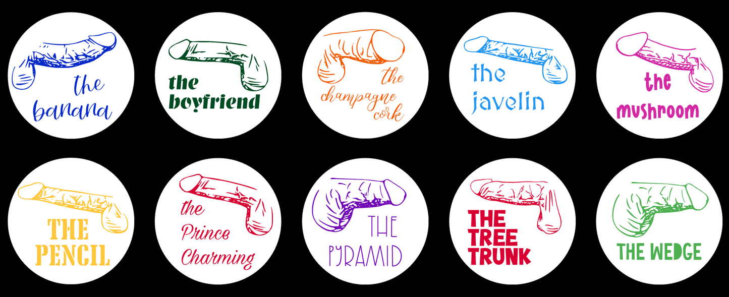 Dick Types ceramic coaster — funny anatomical art handmade in Washington DC by Wicked Wicks and More