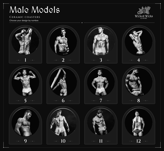 Male Underwear Model Ceramic Coaster