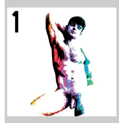 Nude male rainbow silhouette ceramic coaster — pride art handmade in Washington DC by Wicked Wicks and More
