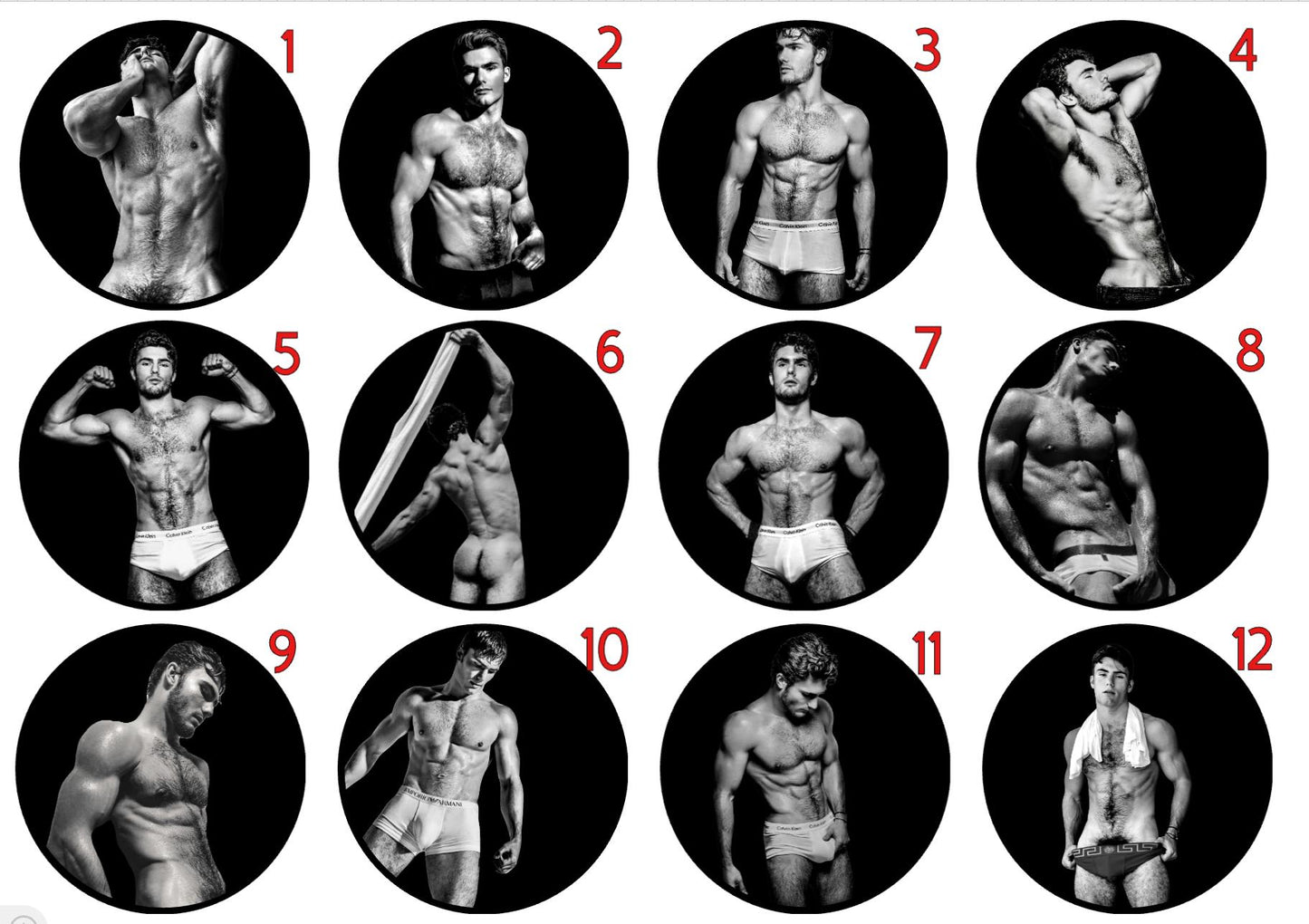 Male underwear model ceramic coaster — thirst trap art handmade in Washington DC by Wicked Wicks and More