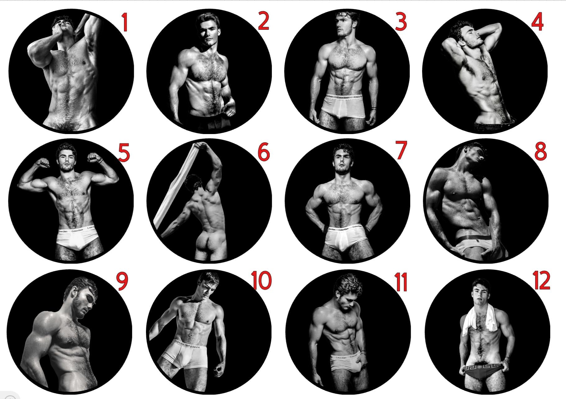 Male underwear model ceramic coaster — thirst trap art handmade in Washington DC by Wicked Wicks and More