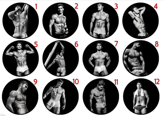 Male underwear model ceramic coaster — thirst trap art handmade in Washington DC by Wicked Wicks and More