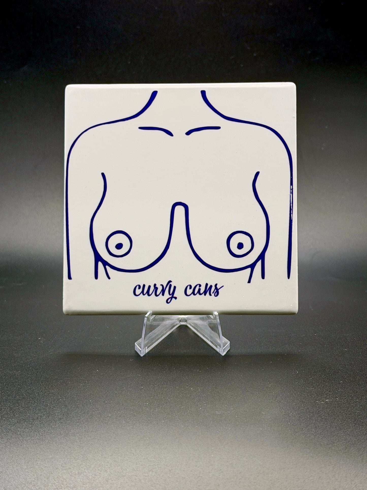 Boob Type ceramic coaster — Tata Taxonomy handmade in Washington DC by Wicked Wicks and More