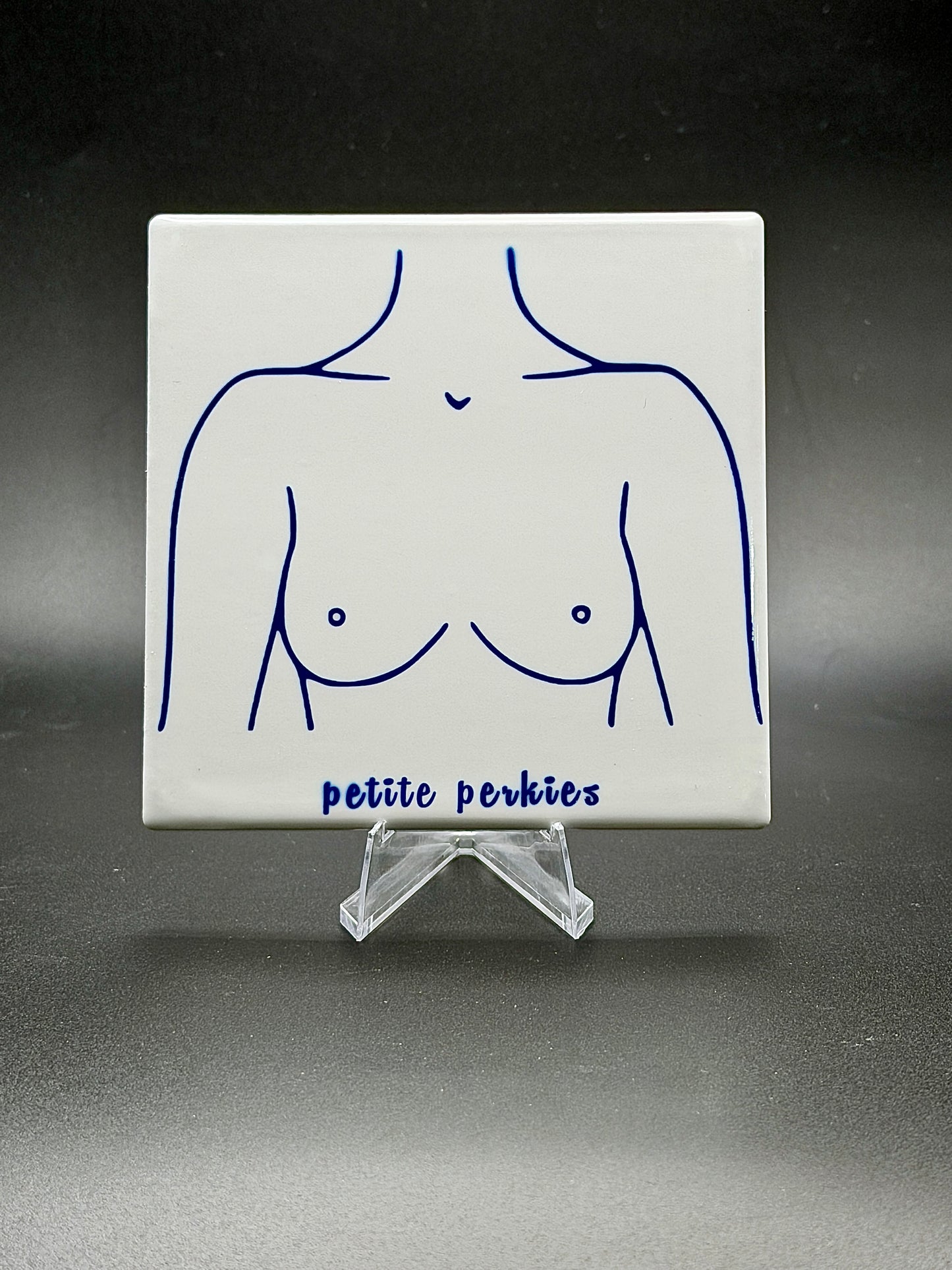 Boob Type ceramic coaster — Tata Taxonomy handmade in Washington DC by Wicked Wicks and More