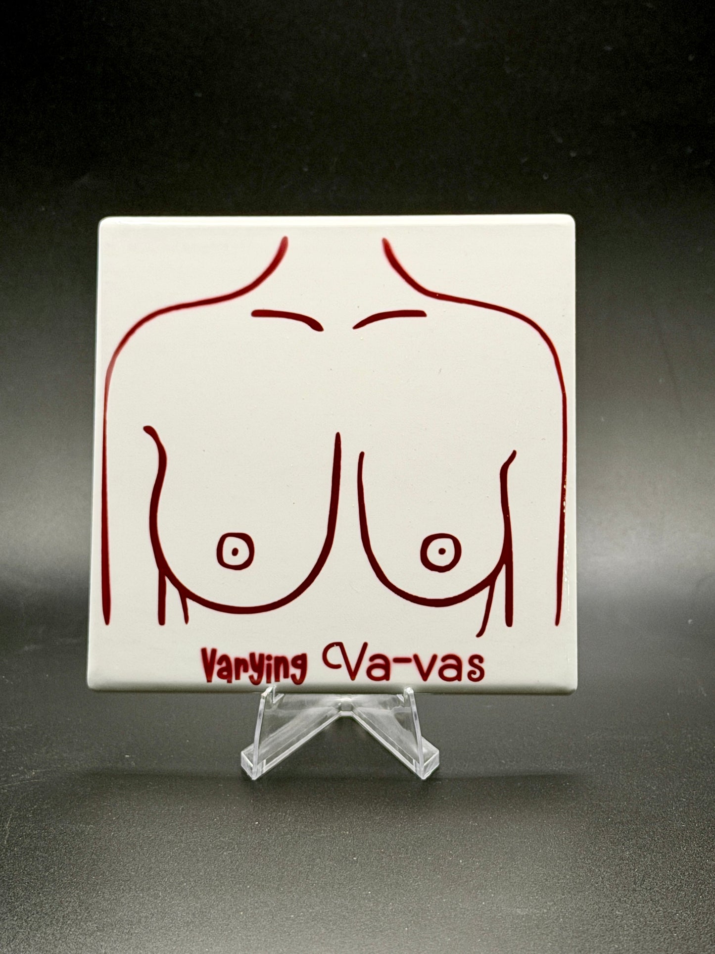 Boob Type ceramic coaster — Tata Taxonomy handmade in Washington DC by Wicked Wicks and More