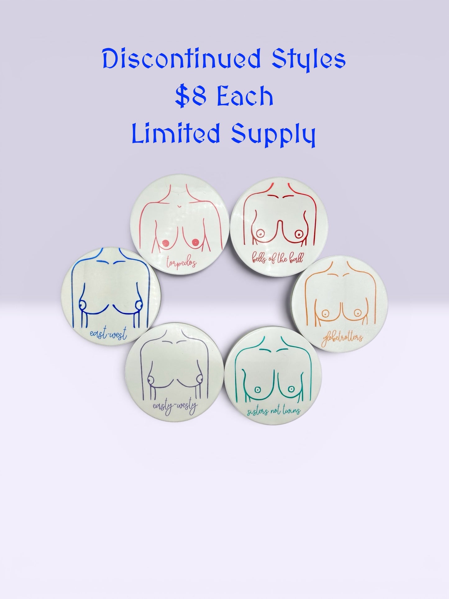 Boob Type ceramic coaster — Tata Taxonomy handmade in Washington DC by Wicked Wicks and More