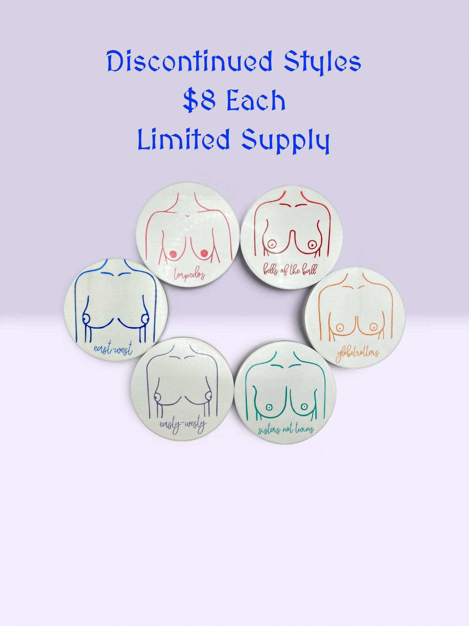 Boob Type ceramic coaster — Tata Taxonomy handmade in Washington DC by Wicked Wicks and More