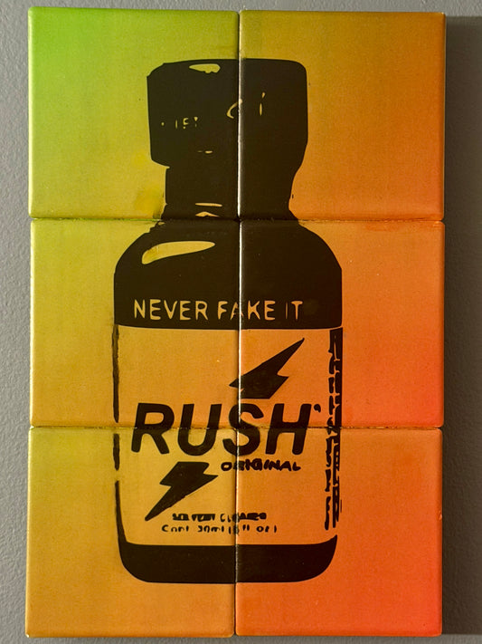 Never Fake It Rush Poppers ceramic wall art — handmade in Washington DC by Wicked Wicks and More