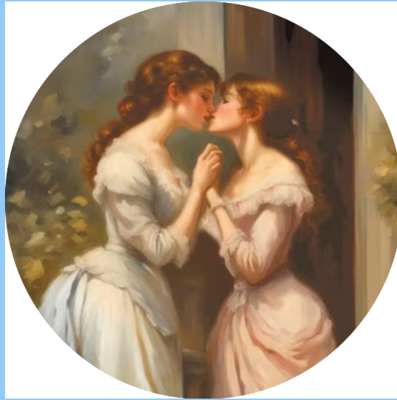 Sapphic Renaissance ceramic coaster — queer art handmade in Washington DC by Wicked Wicks and More