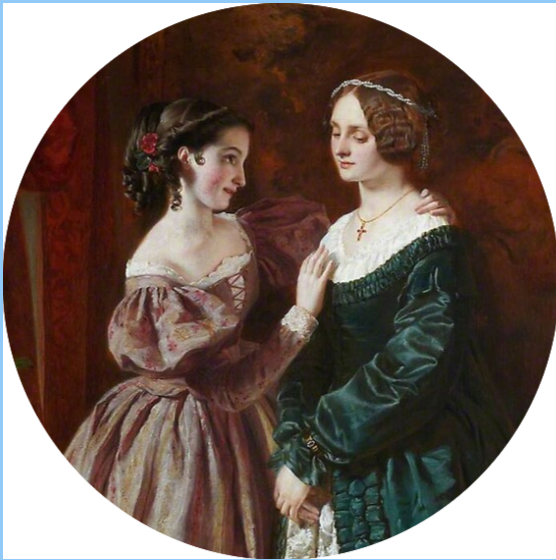 Sapphic Renaissance ceramic coaster — queer art handmade in Washington DC by Wicked Wicks and More