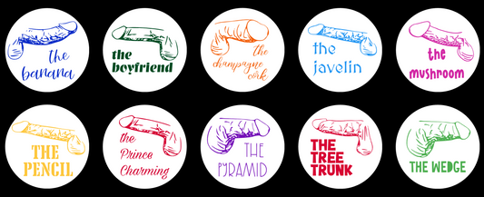 Dick Types ceramic coaster — funny anatomical art handmade in Washington DC by Wicked Wicks and More