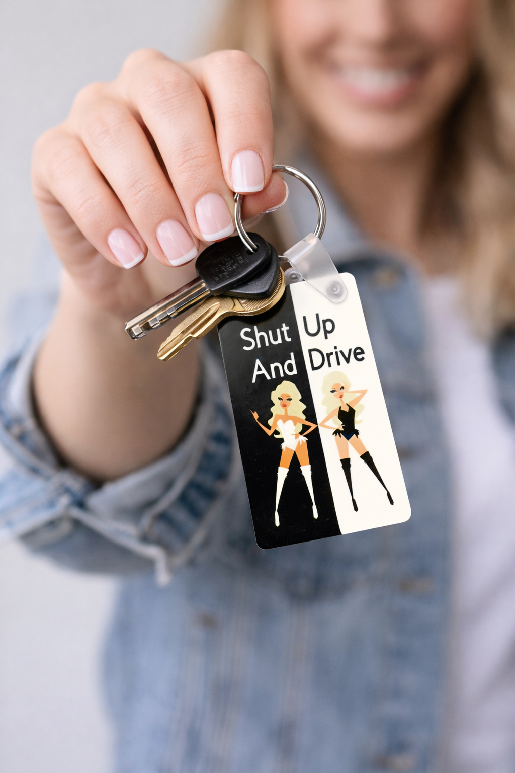 Kinky Keychain — funny queer wood keychain handmade in Washington DC by Wicked Wicks and More