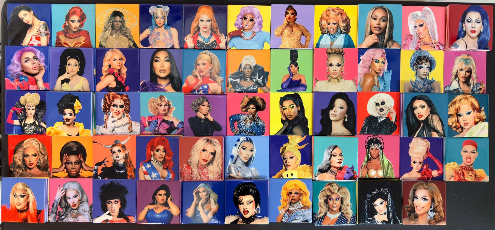 Drag queen portrait ceramic coaster — Drag Race fan art handmade in Washington DC by Wicked Wicks and More