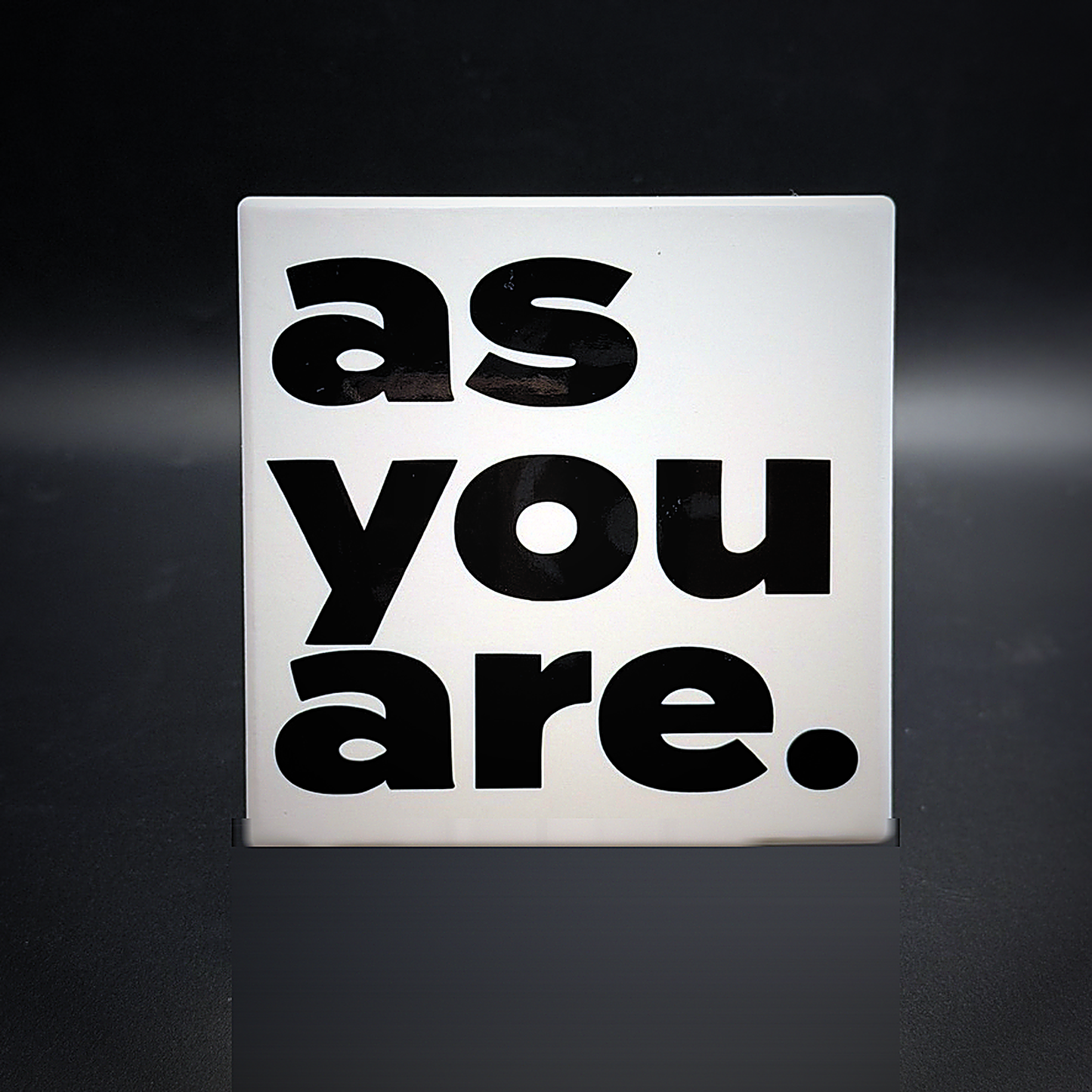 As You Are ceramic coaster — handmade DC queer bar nightlife art by Wicked Wicks and More