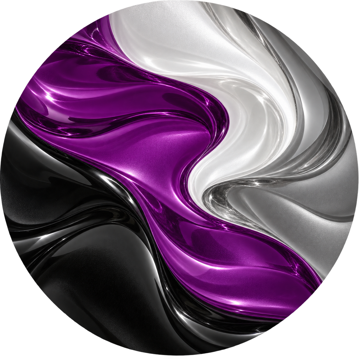 Asexual Pride Flag ceramic coaster in Flowing Glass style.