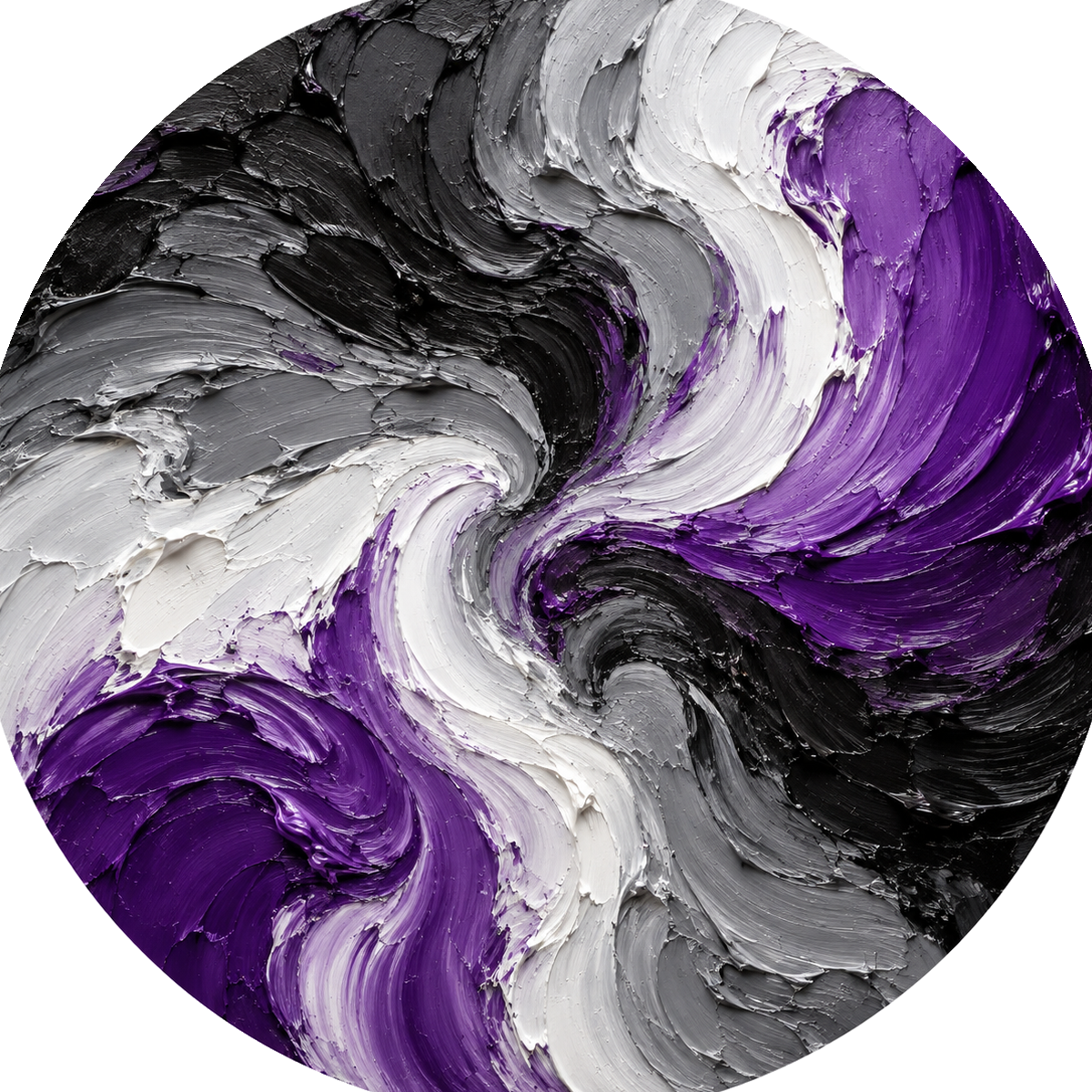 Asexual Pride Flag ceramic coaster in Oil Paint Brush Strokes style.