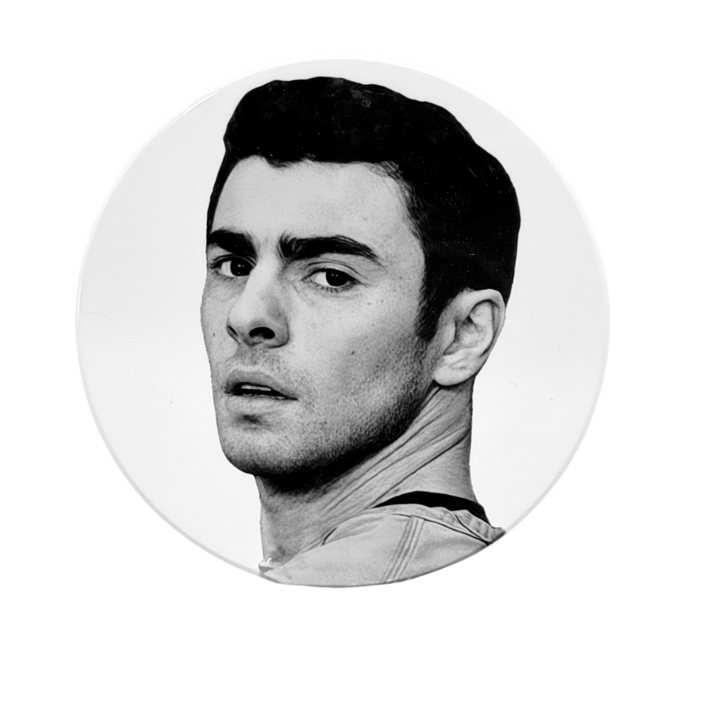 Luigi Mangione folk hero ceramic coaster — handmade in Washington DC by Wicked Wicks and More