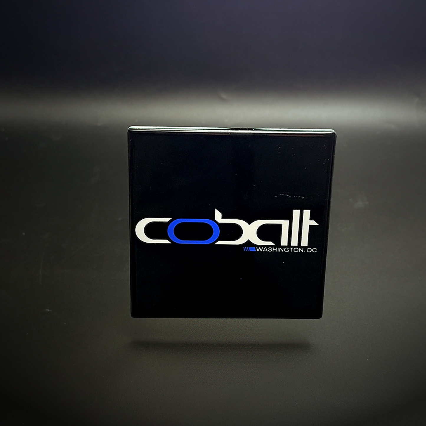 Cobalt ceramic coaster — handmade DC gay bar nightlife art by Wicked Wicks and More