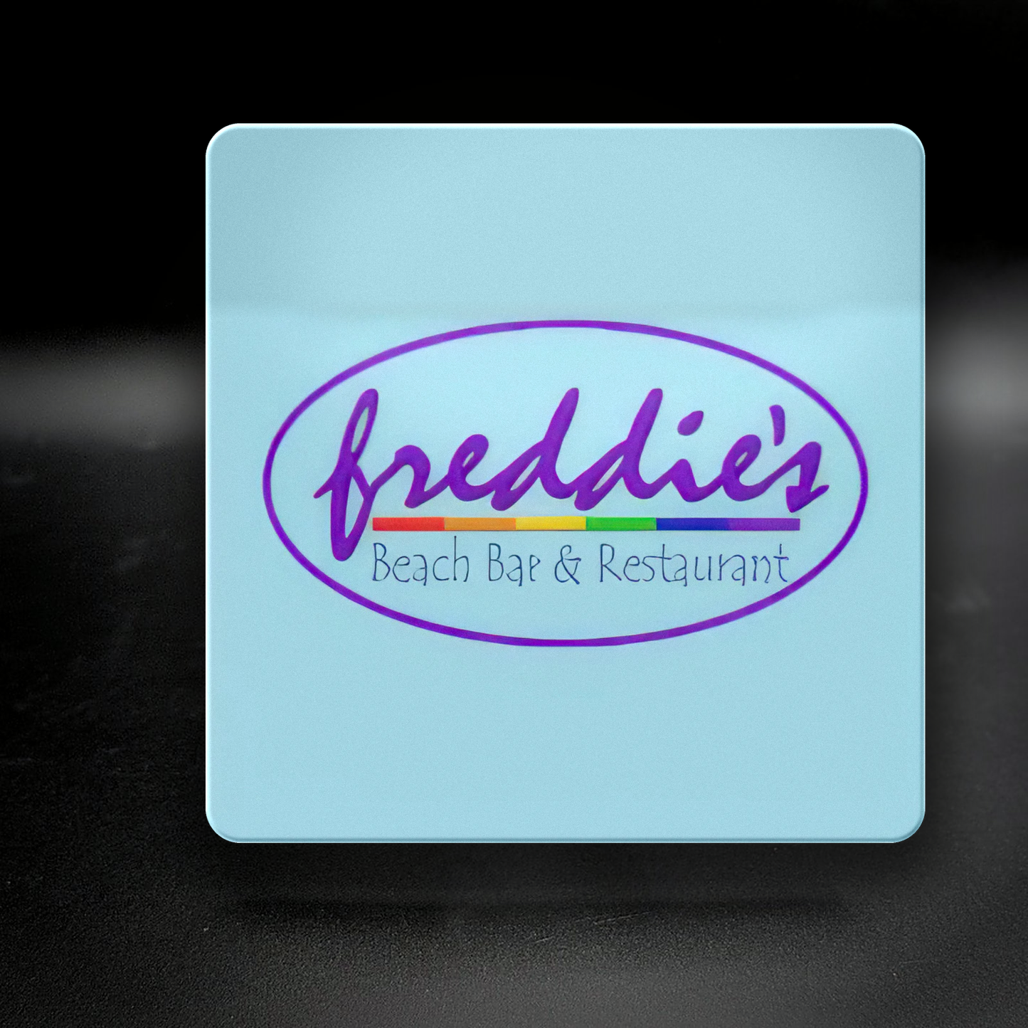Freddie's Beach Bar ceramic coaster — handmade DC gay bar nightlife art by Wicked Wicks and More
