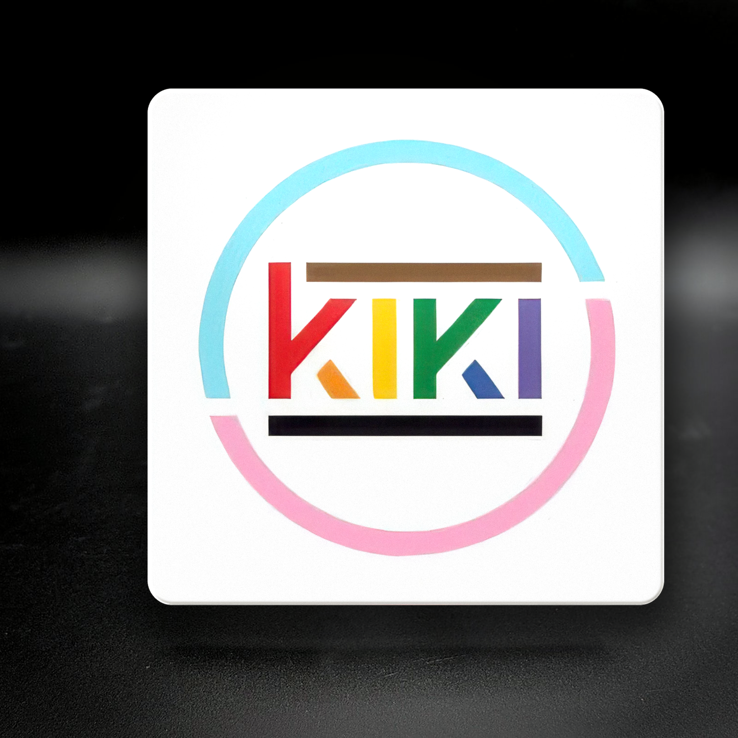Kiki ceramic coaster — handmade DC queer bar nightlife art by Wicked Wicks and More