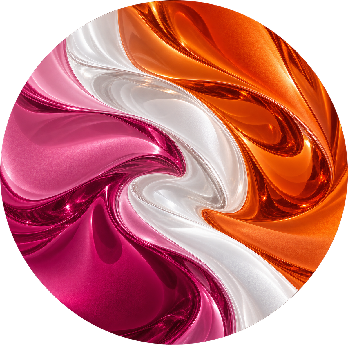 Lesbian Pride Flag ceramic coaster in Flowing Glass style.