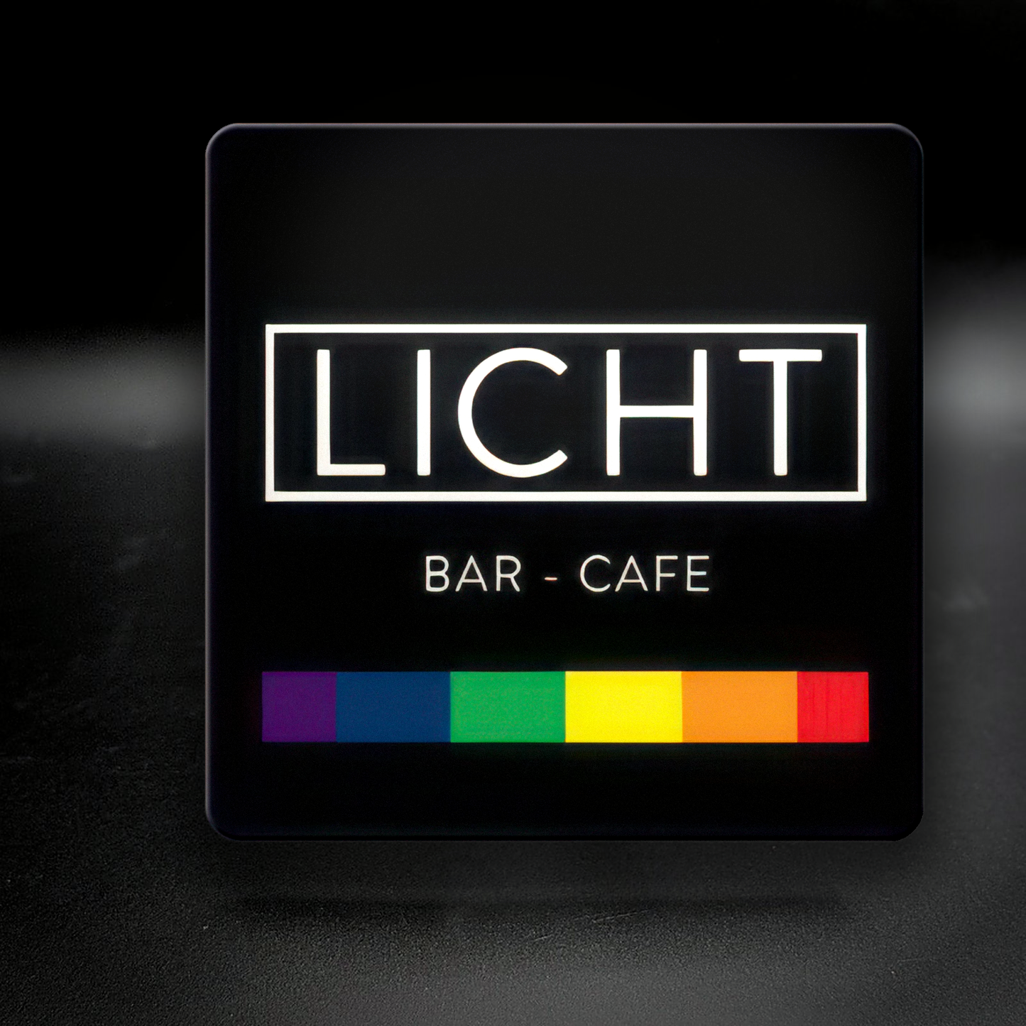 Licht Bar & Café ceramic coaster — handmade DC queer nightlife art by Wicked Wicks and More