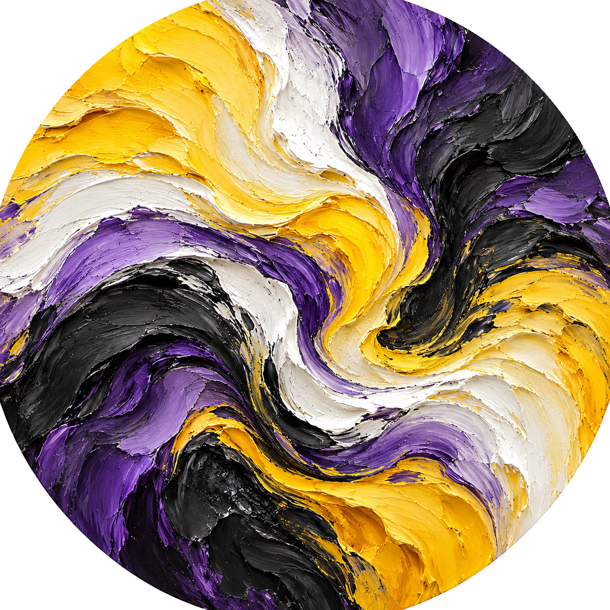Nonbinary Pride Flag ceramic coaster in Oil Paint Brush Strokes style.