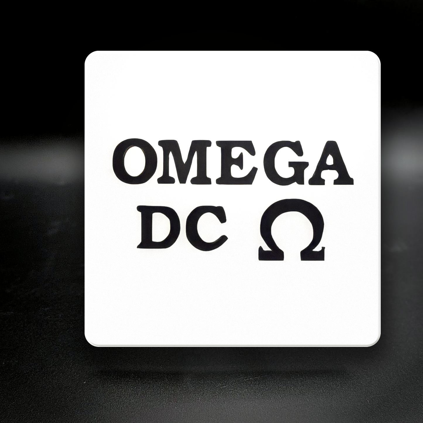 Omega DC ceramic coaster — handmade DC gay bar nightlife art by Wicked Wicks and More