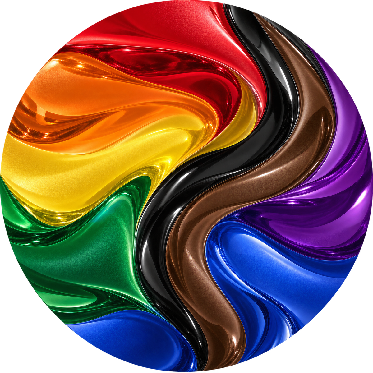 Philadelphia Pride Flag ceramic coaster in Flowing Glass style.