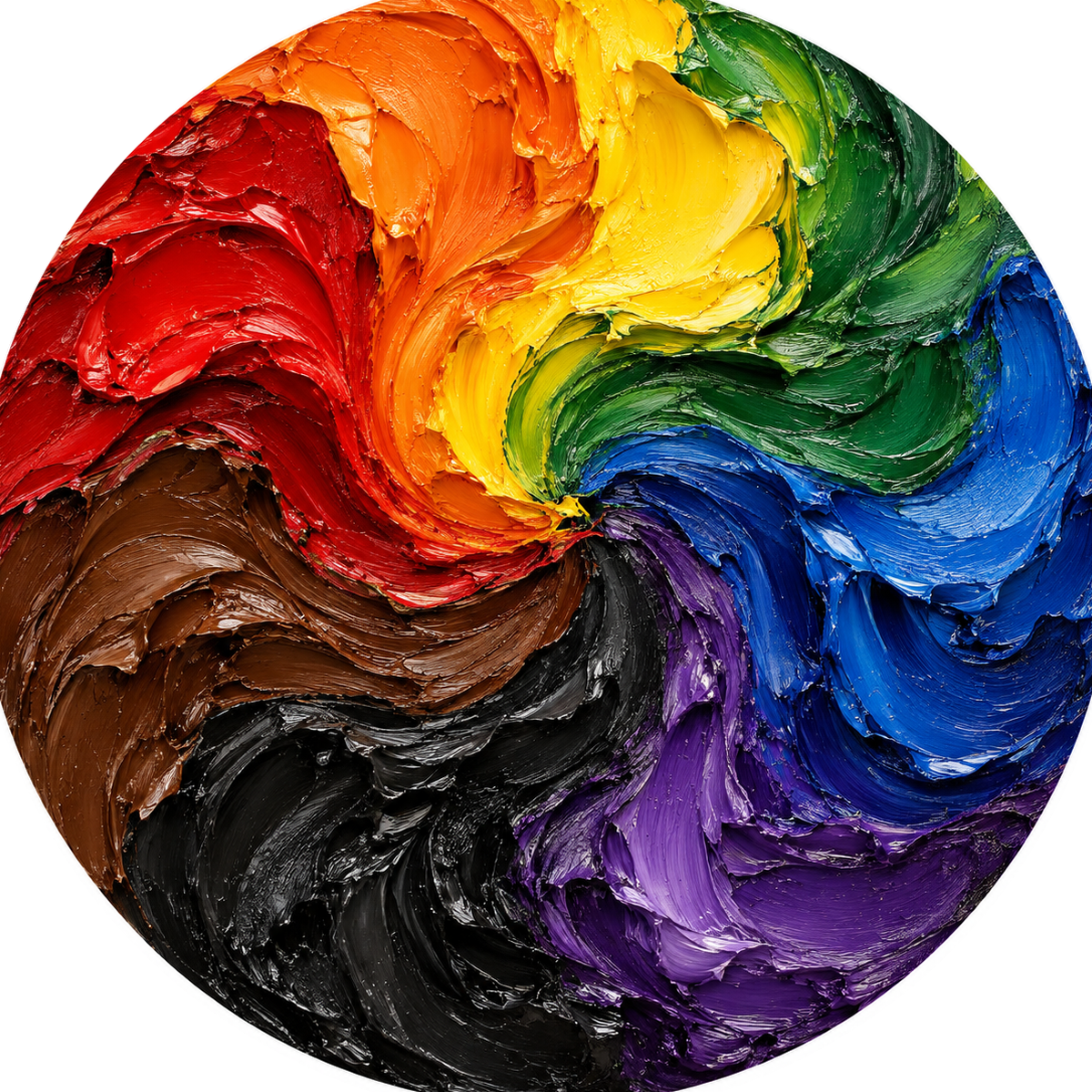 Philadelphia Pride Flag ceramic coaster in Oil Paint Brush Strokes style.