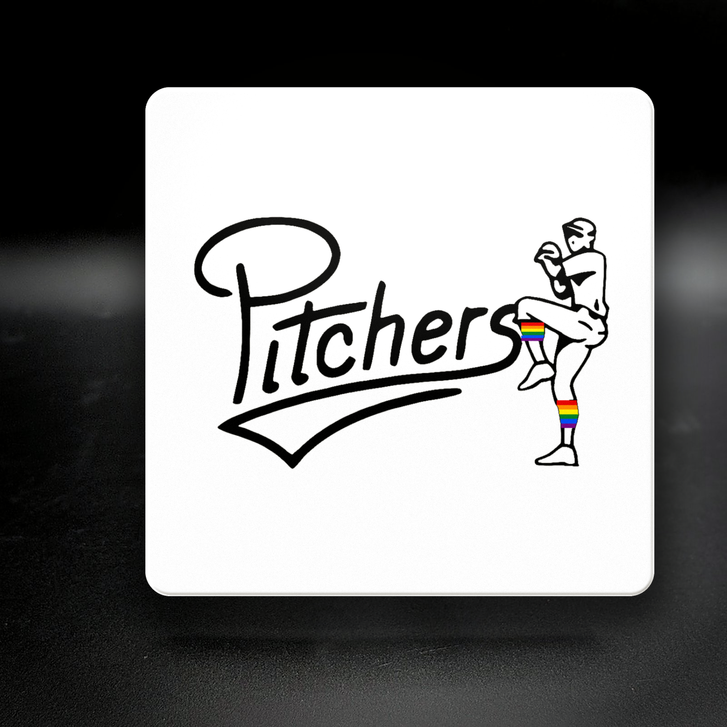 Pitchers ceramic coaster — handmade DC gay sports bar nightlife art by Wicked Wicks and More
