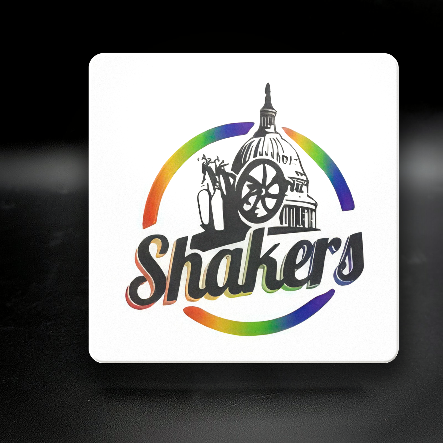 Shakers ceramic coaster — handmade DC gay bar nightlife art by Wicked Wicks and More