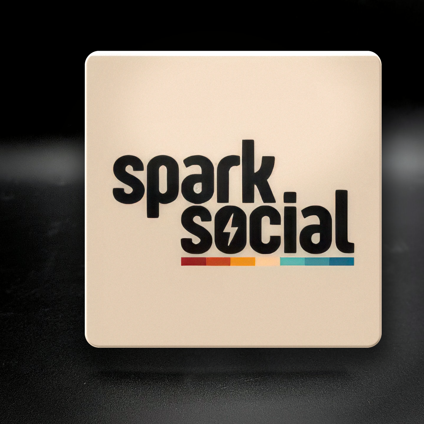 Spark Social ceramic coaster — handmade DC queer bar nightlife art by Wicked Wicks and More