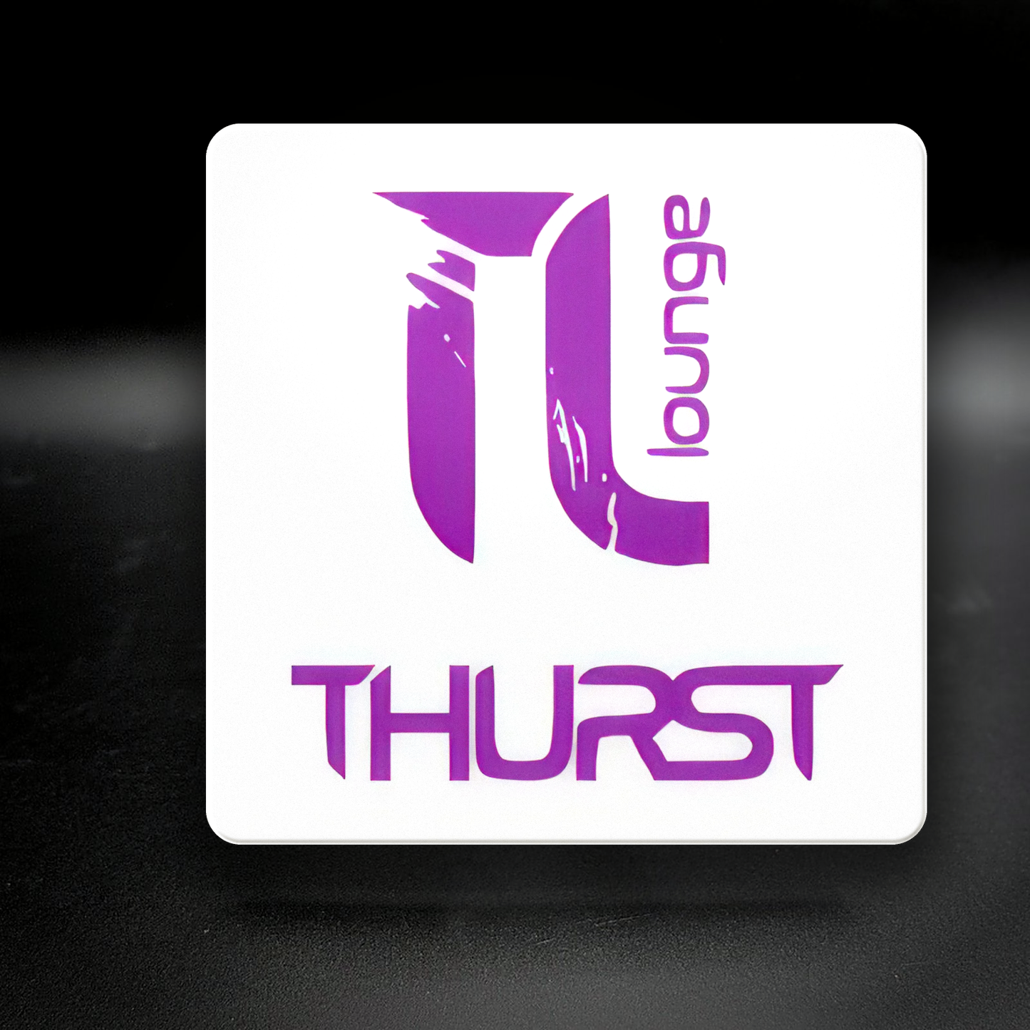 Thurst Lounge ceramic coaster — handmade DC gay bar nightlife art by Wicked Wicks and More